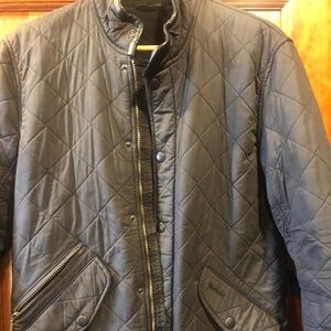 Barbour Mens Powell Quilted Jacket Size Small Coat Black
